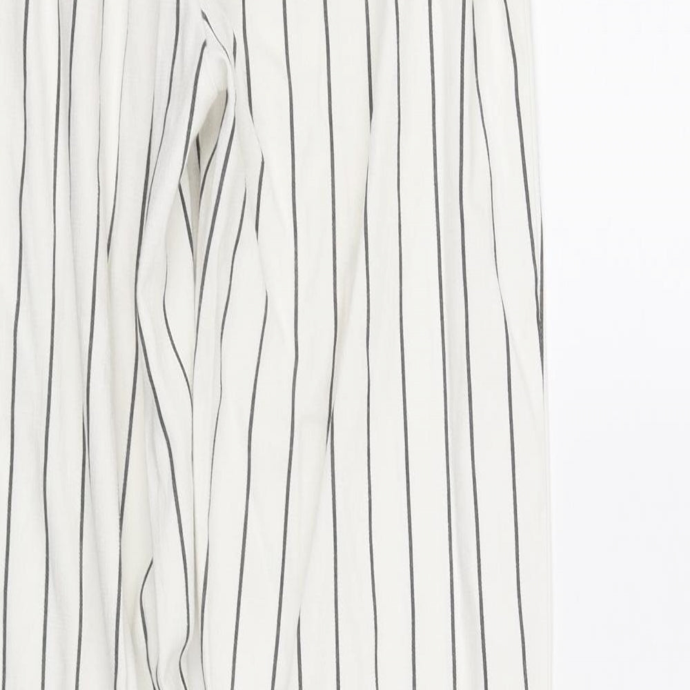 Berksha Womens White Striped Jogger Trousers Size XS L27 in