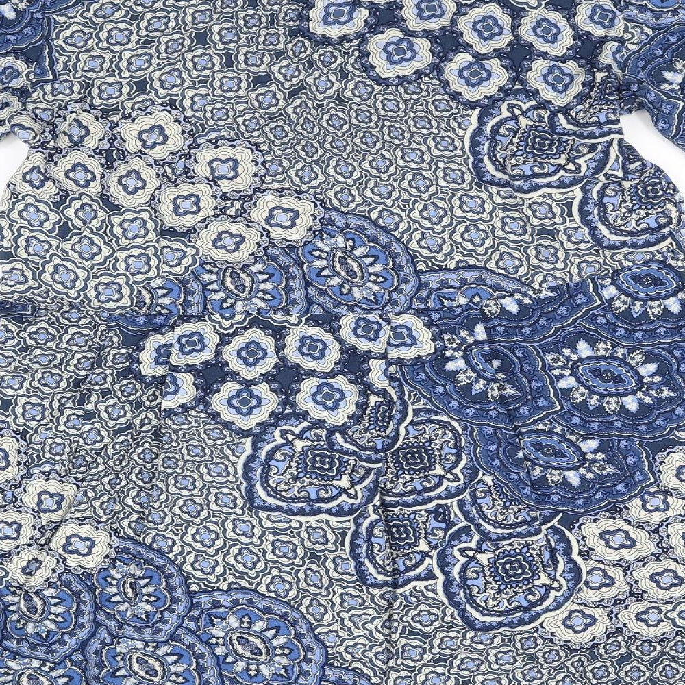 H&M Womens Blue Floral Fit & Flare Size 12