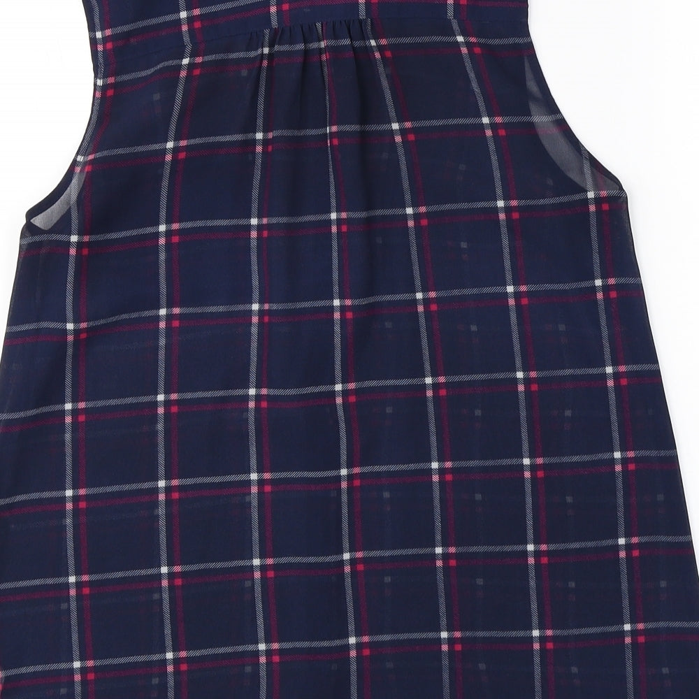 New Look Womens Blue Check Camisole Button-Up Size 10