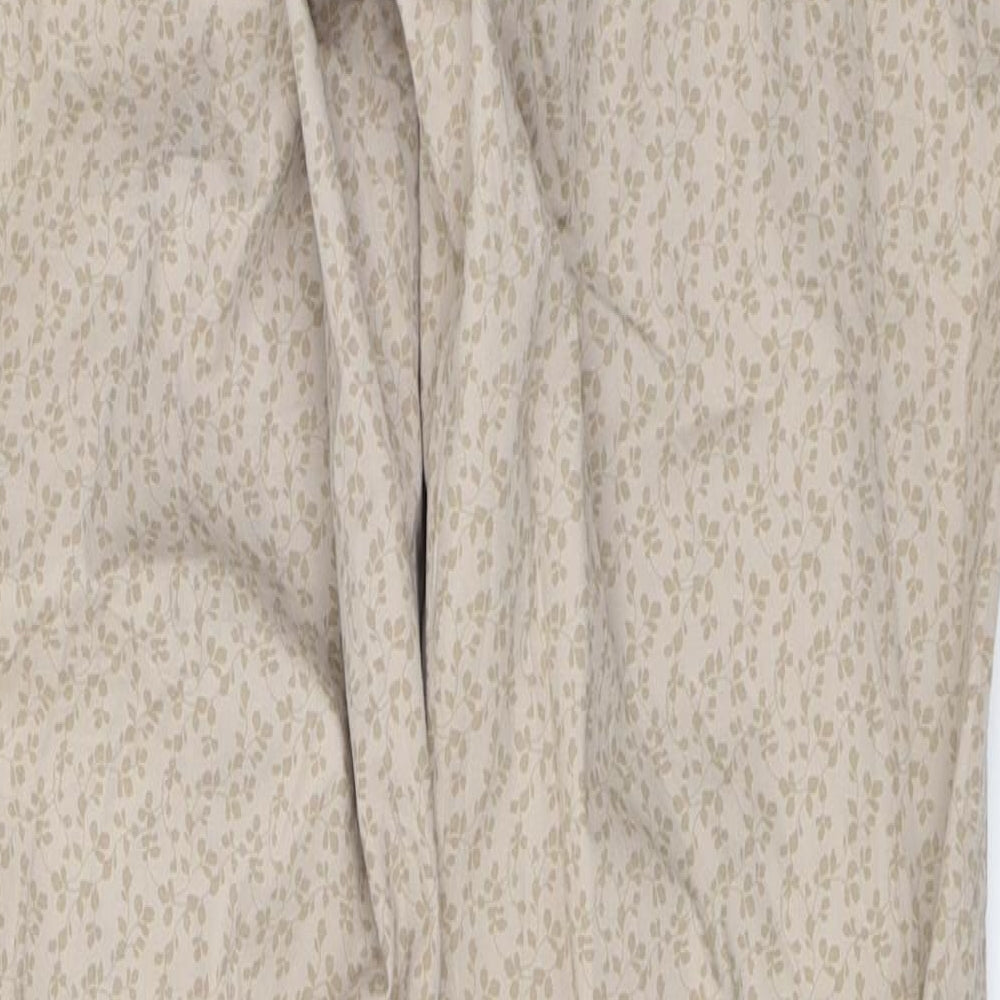 Marks and Spencer Womens Beige Animal Print Trousers Size 12 L27 in