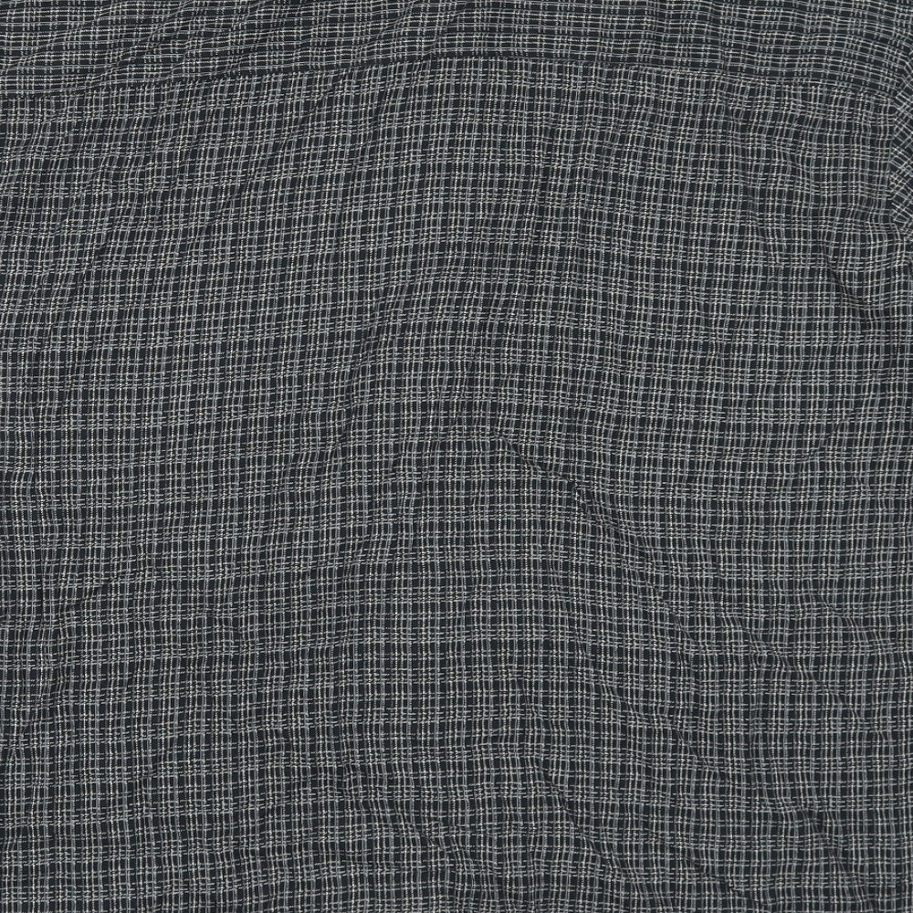 BHS Mens Grey Check Button-Up Size XL