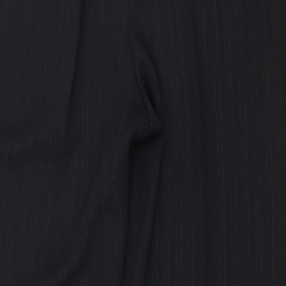 EWM Womens Black Striped Trousers Size 12 L29 in