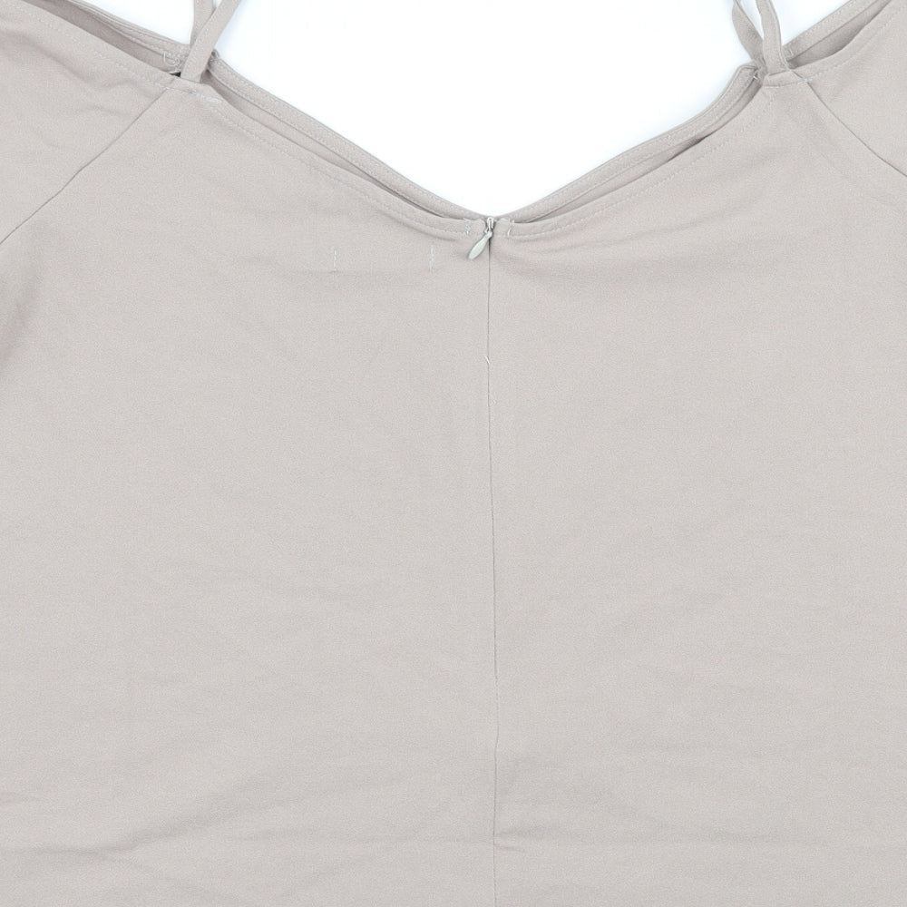 Boohoo Womens Grey Basic Blouse Size 14
