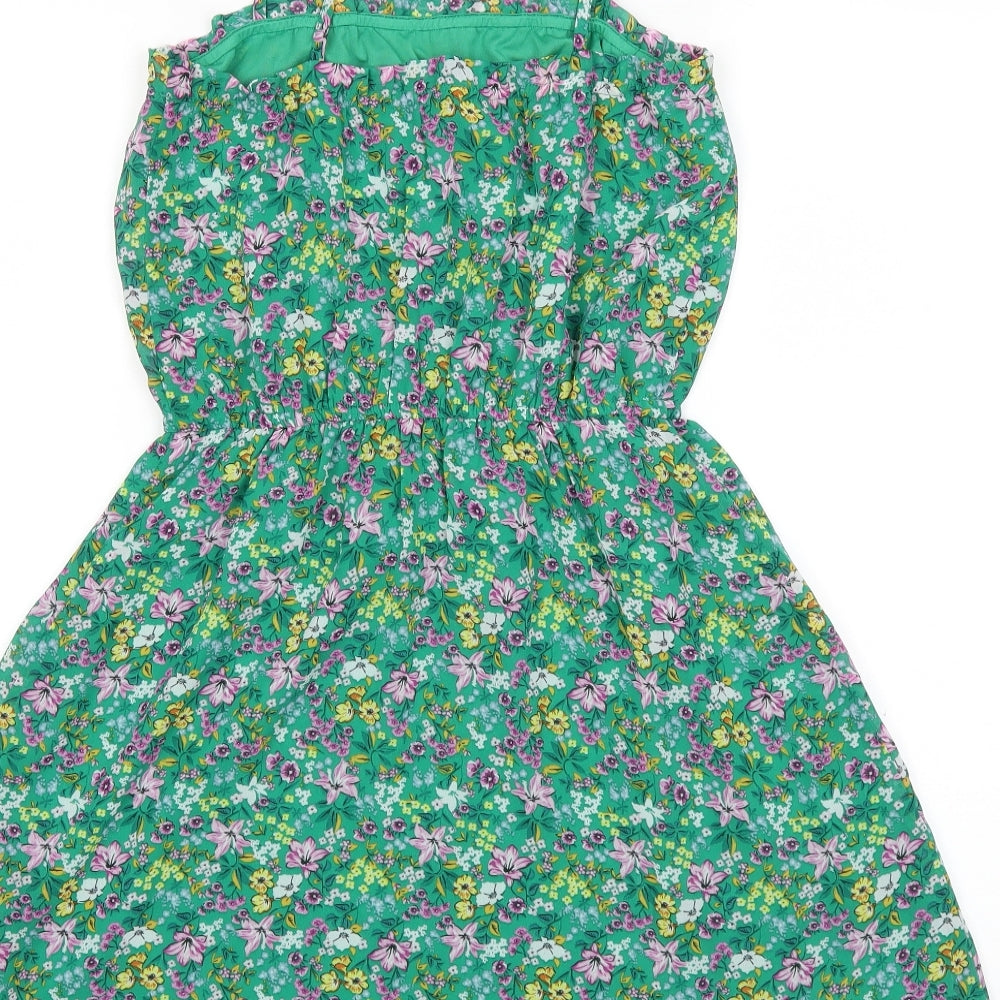 H&M Womens Green Floral Basic Blouse Size 10