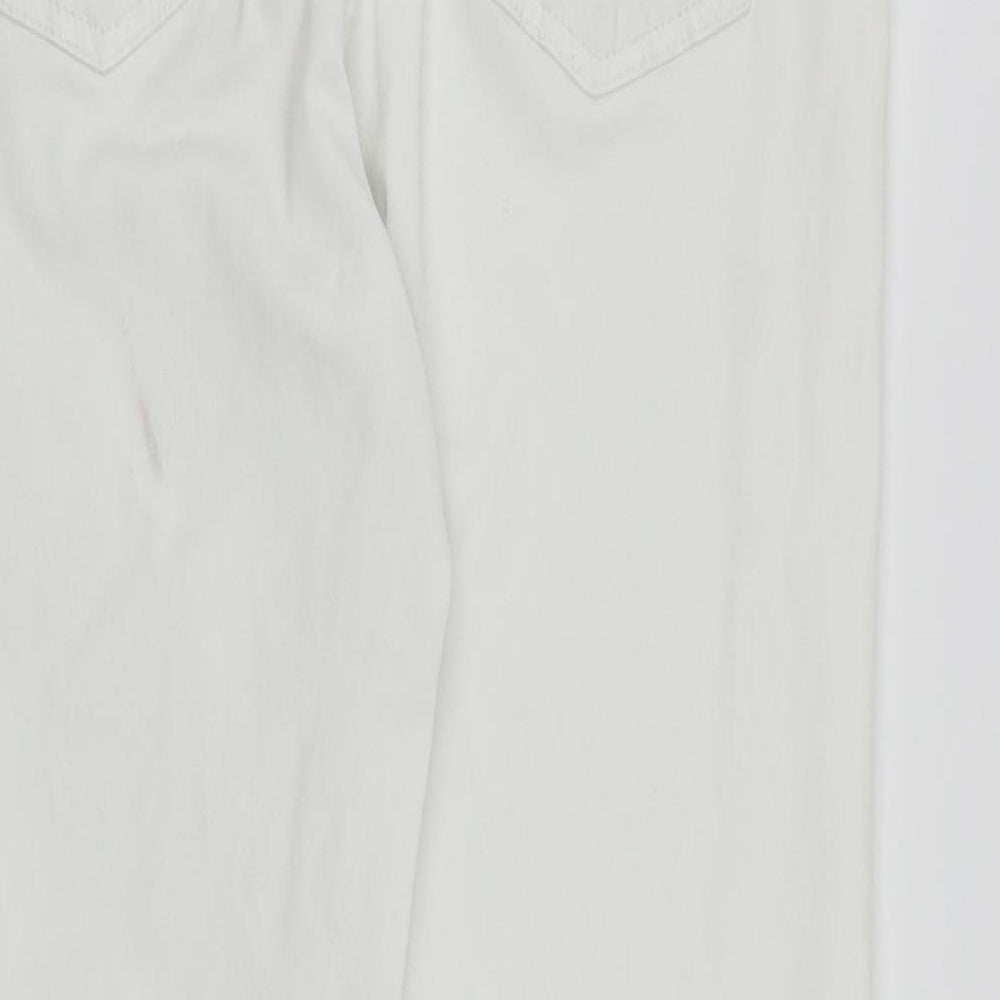 NEXT Womens White Denim Straight Jeans Size 14 L25 in
