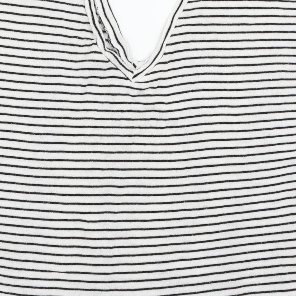 Topshop Womens Multicoloured Striped Basic T-Shirt Size 8