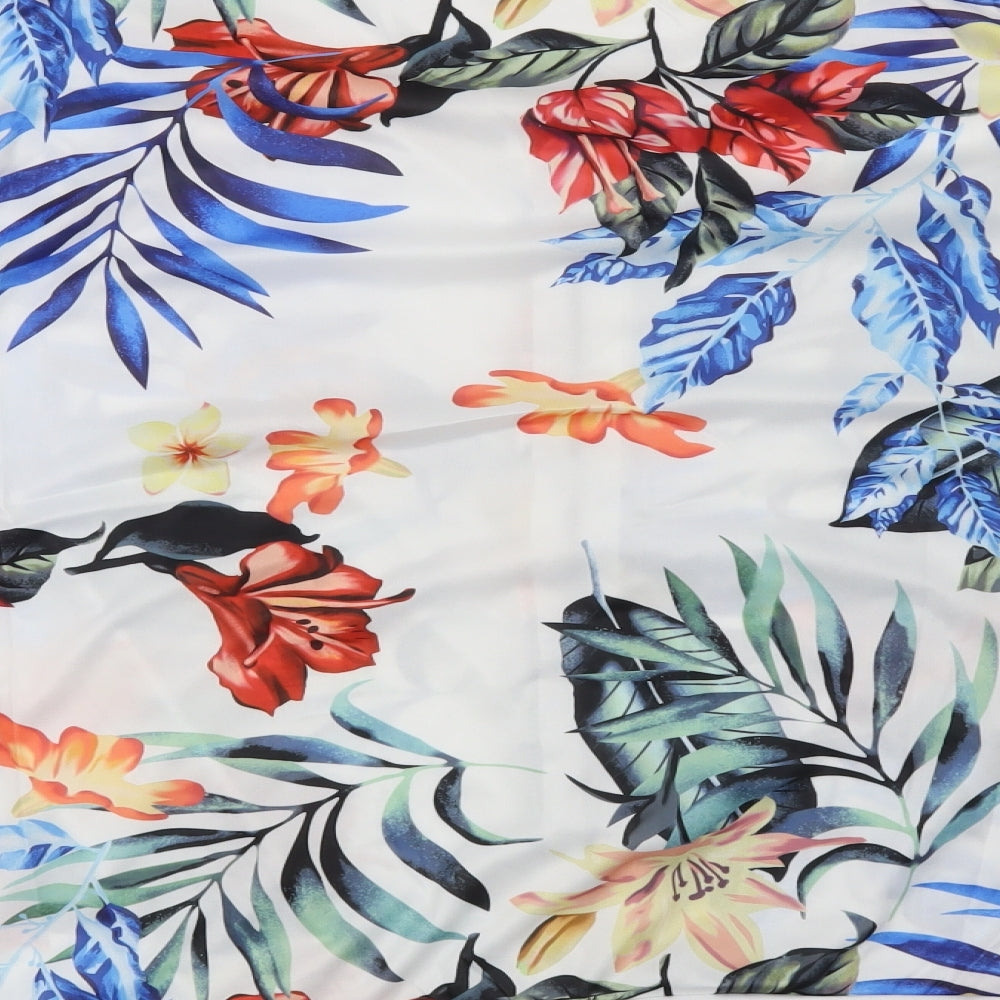Preworn Womens White Floral Jacket Size 2XL