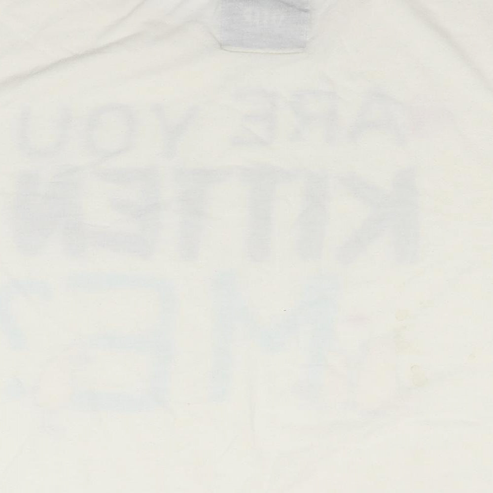 Matalan Womens Ivory Solid Top Pyjama Top Size M - are you kitten me