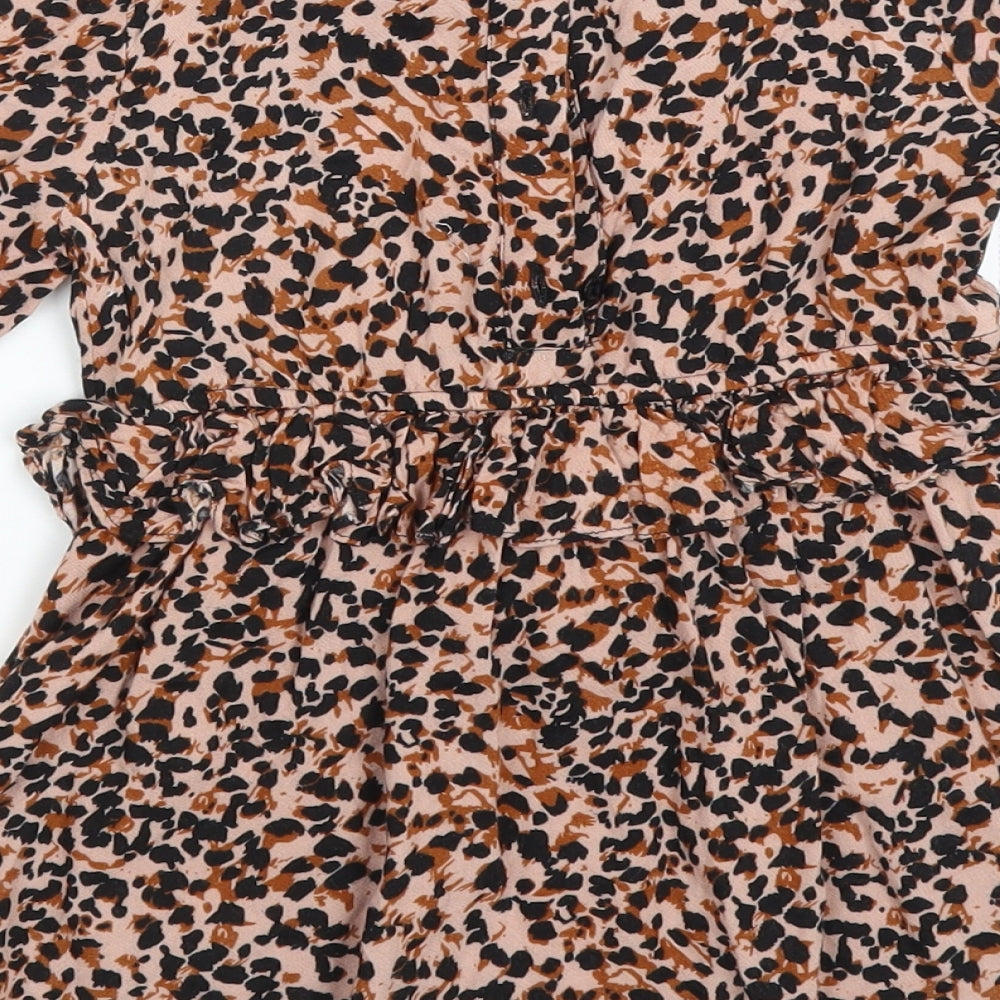 Very Girls Brown Animal Print Fit & Flare Size 12 Months