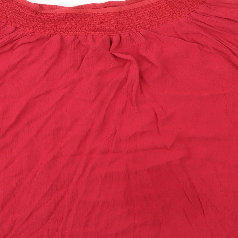 Peacocks Womens Red Basic Blouse Size 16