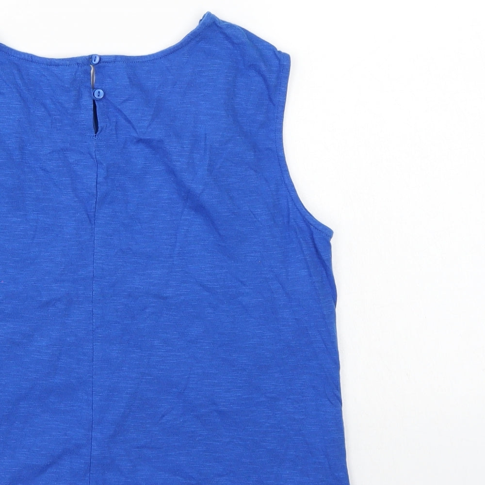 Lottie Womens Blue Geometric Basic Blouse Size 12