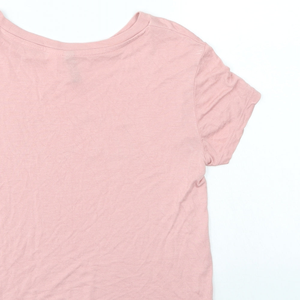 Divided Womens Pink Basic T-Shirt Size XS
