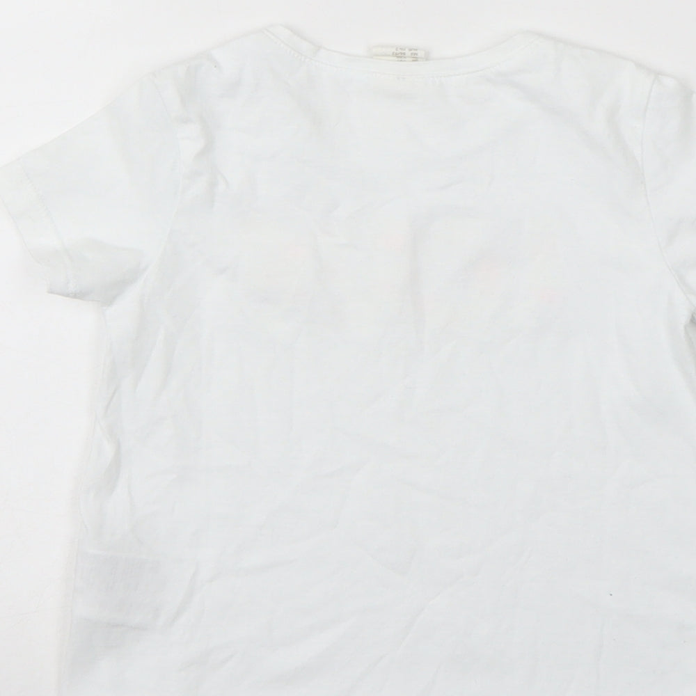 H&M Girls White Basic T-Shirt Size 2-3 Years