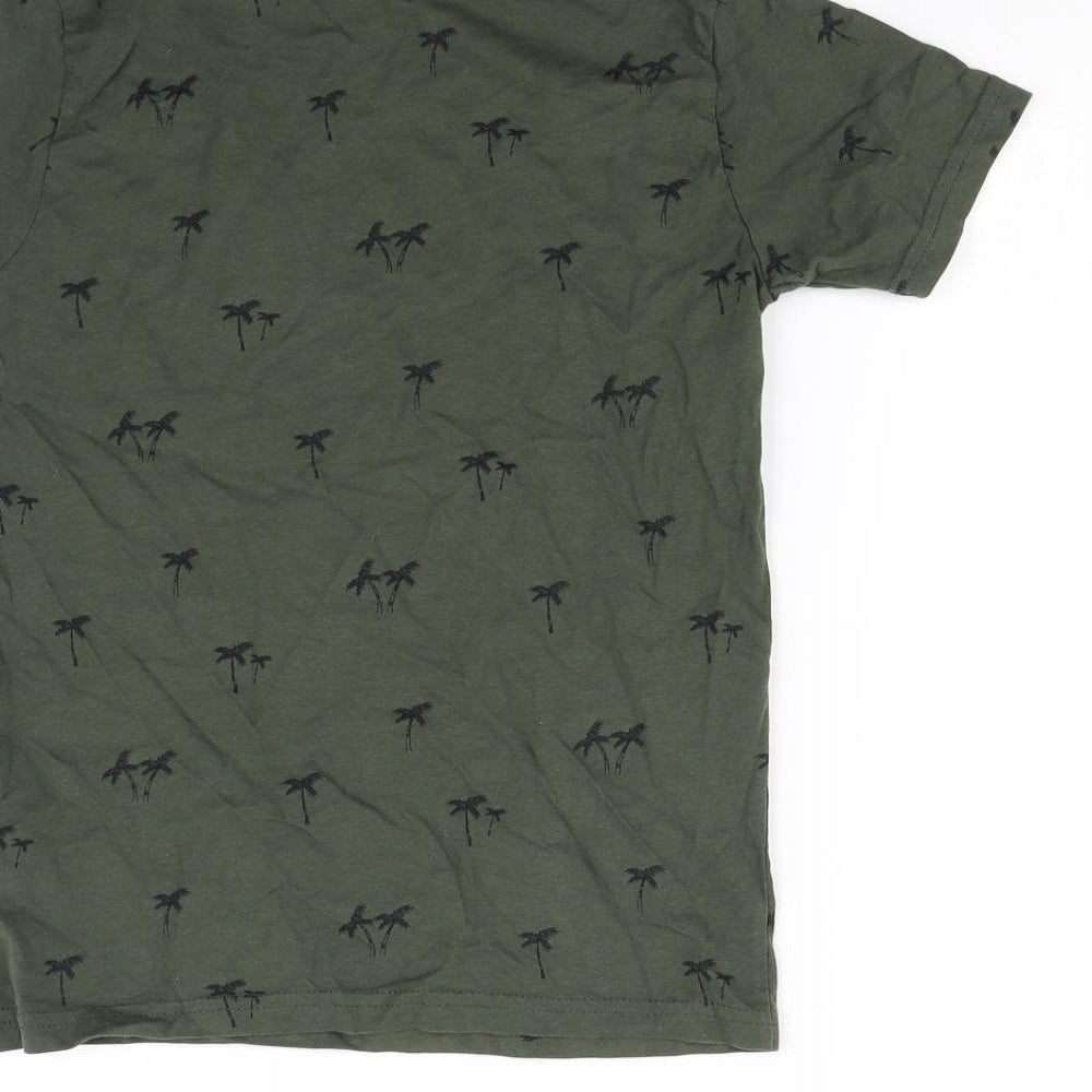 Primark Boys Green Spotted Basic T-Shirt Size 8 Years - Palm Tree
