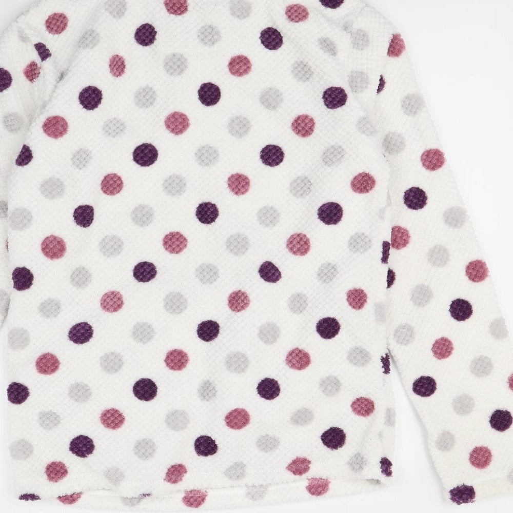 Preworn Womens White Polka Dot Babydoll Pyjama Top Size 8