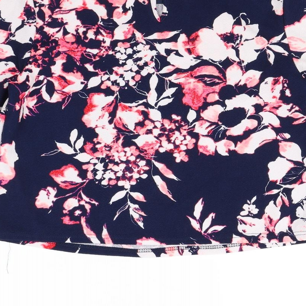 New Look Womens Blue Floral Camisole Blouse Size 10