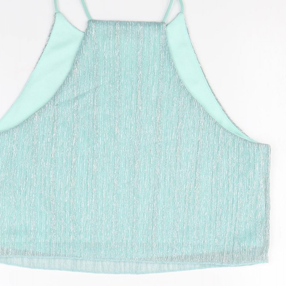 Topshop Womens Green Cropped Tank Size 12