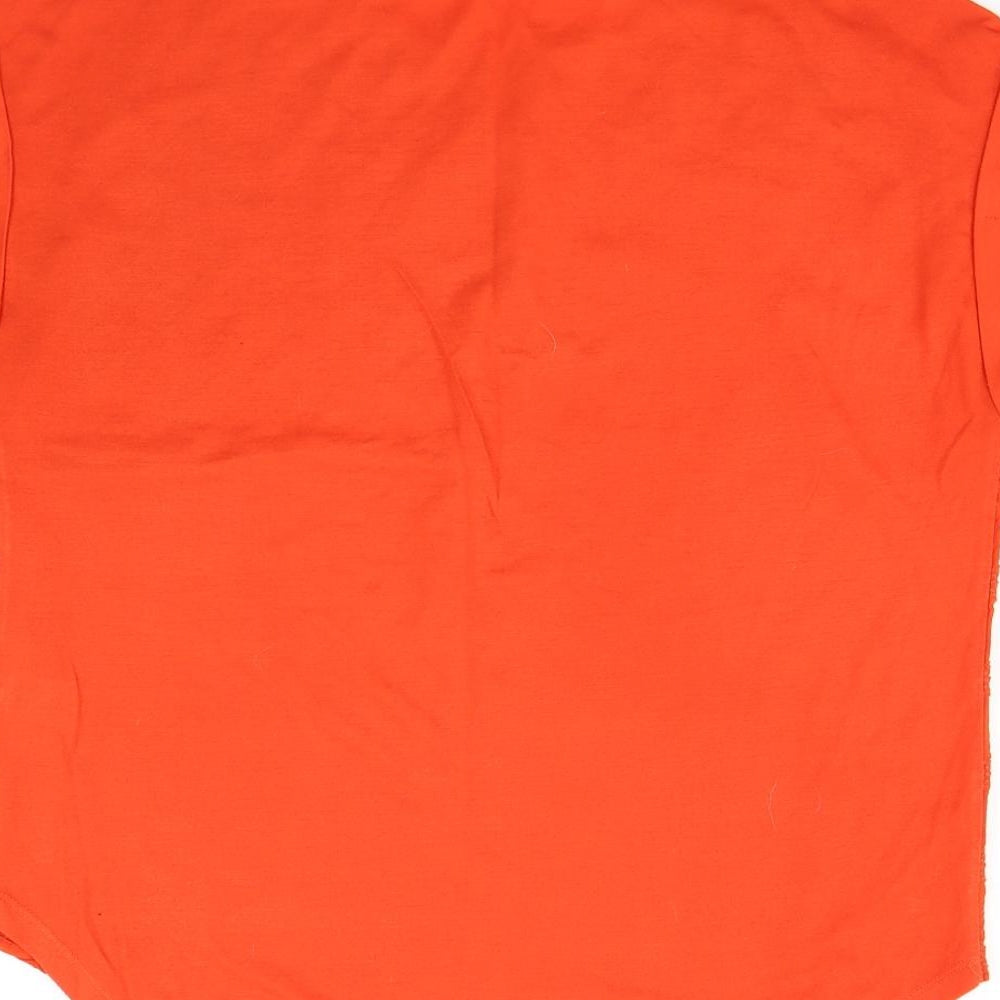 Papaya Womens Orange Basic T-Shirt Size 12