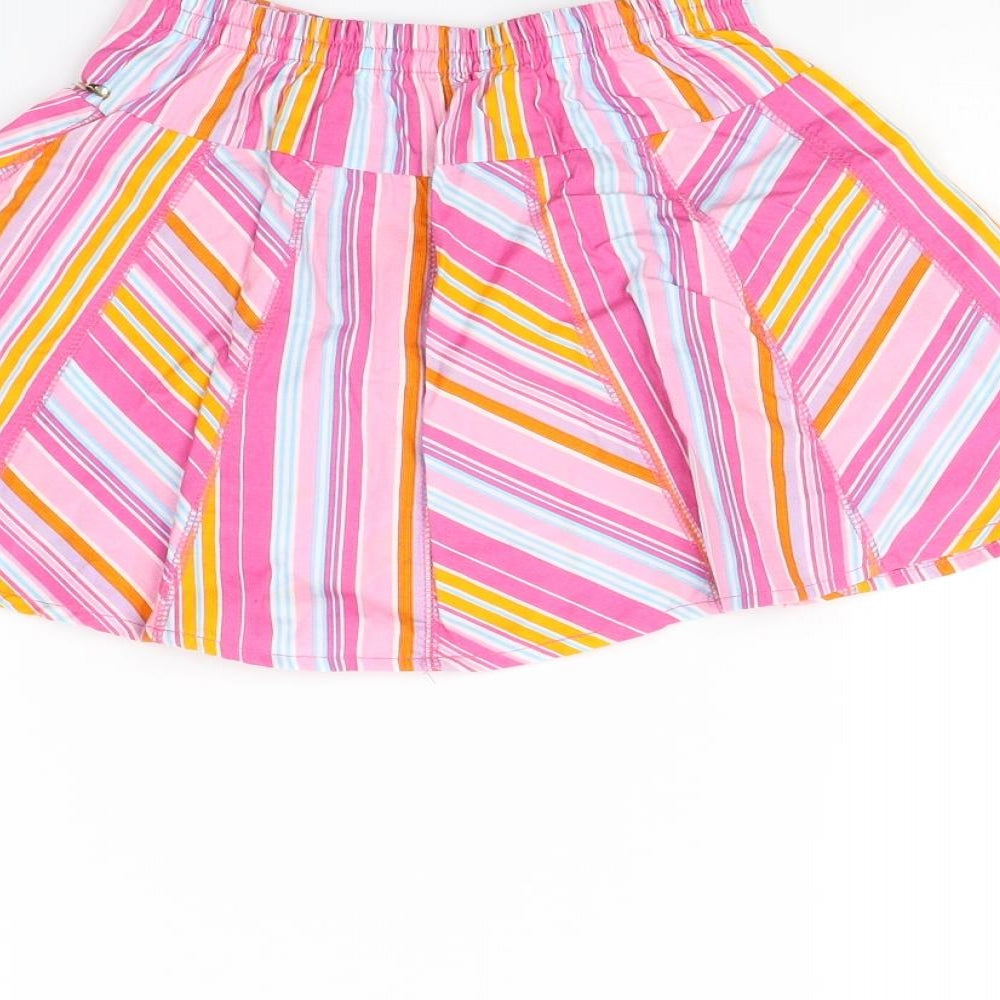 H&T Girls Multicoloured Striped Mini Skirt Size 4 Years