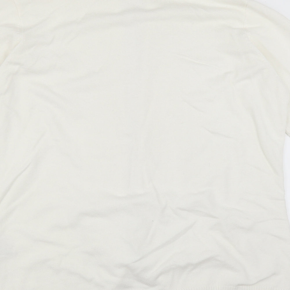 EWM Womens White Cape Jumper Size L