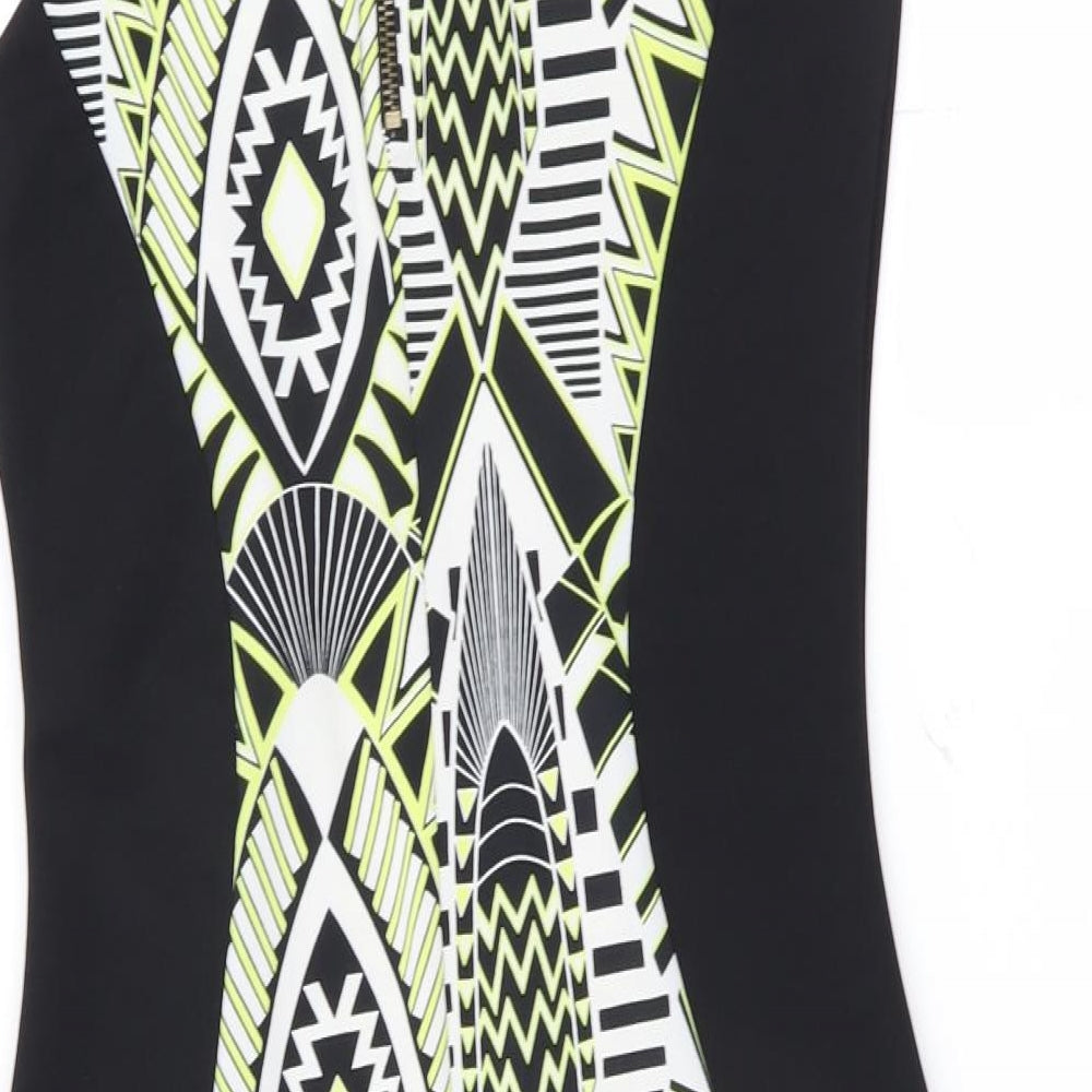 Internationale Womens Black Geometric Bodycon Size 10