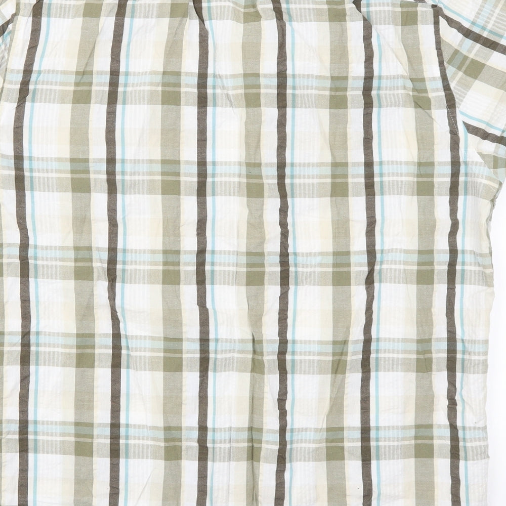Atlantic Bay Mens Green Check Button-Up Size L