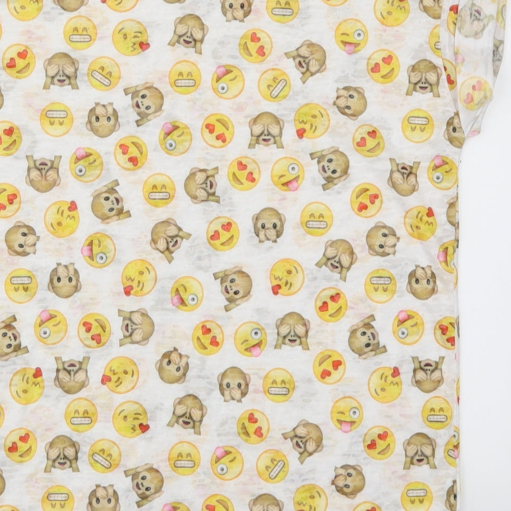 Atmosphere Womens White Basic T-Shirt Size 6 - Emoji's