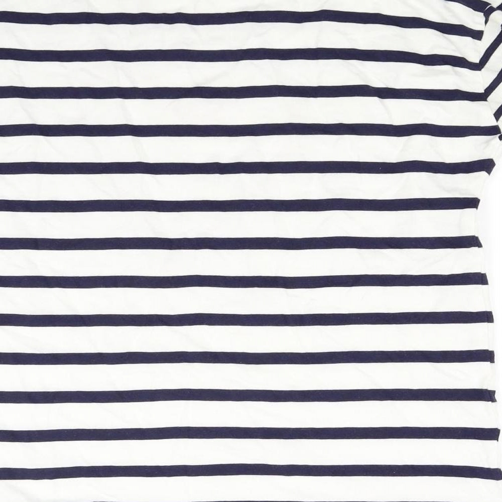 TU Womens White Striped Jersey Pullover Sweatshirt Size 8 - Heart Print