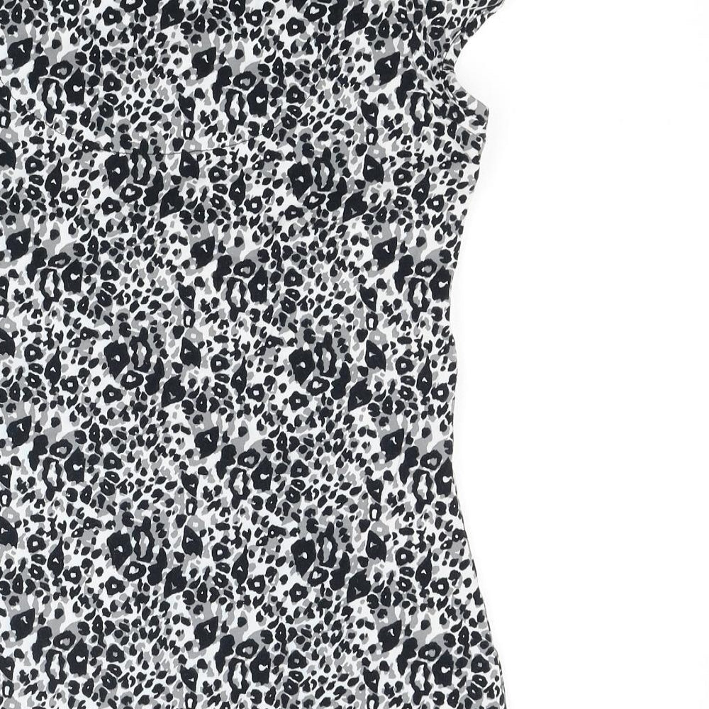 NEXT Womens Black Animal Print Jersey Basic Tank Size 12