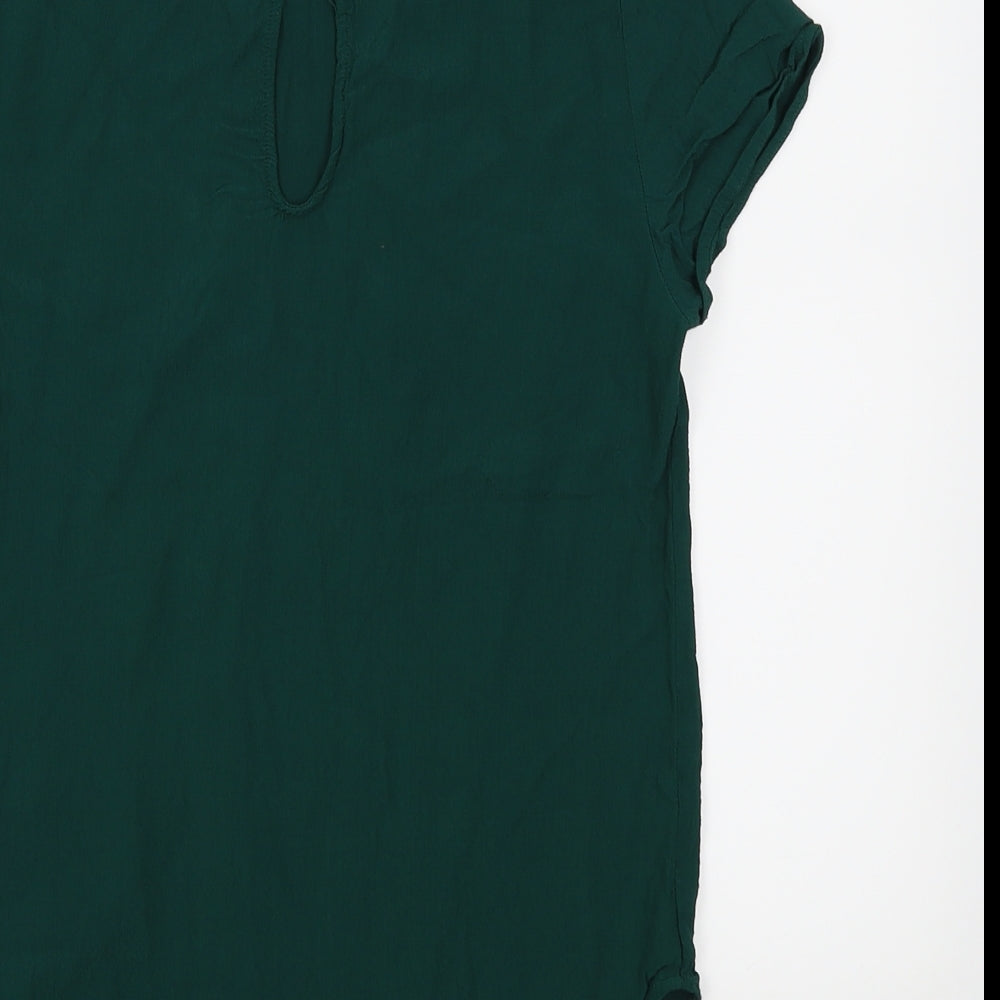 H&M Womens Green Basic Blouse Size 6