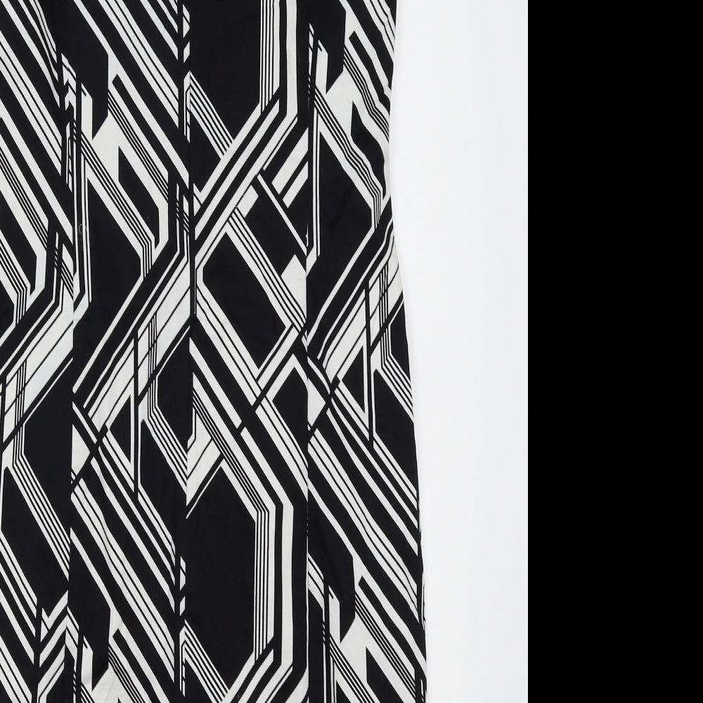 Oasis Womens Black Geometric Pencil Dress Size 10