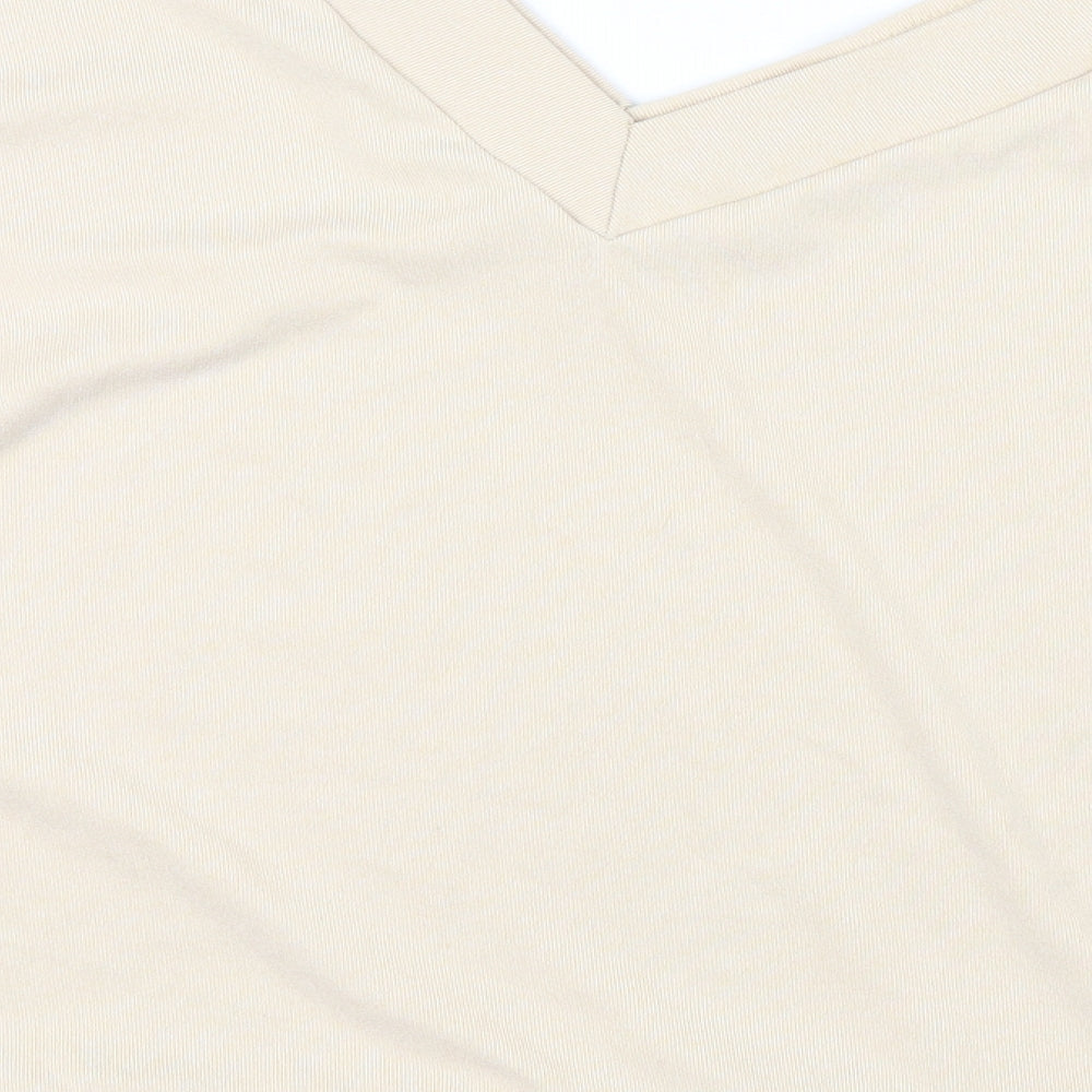 sheilay Womens Beige Henley Jumper Size XL - RUFFLE