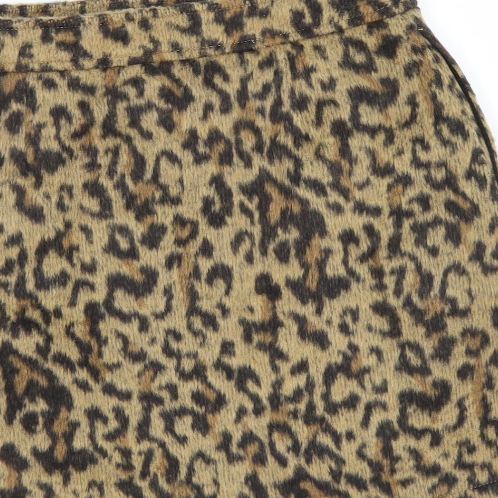NEXT Womens Brown Animal Print A-Line Skirt Size 8