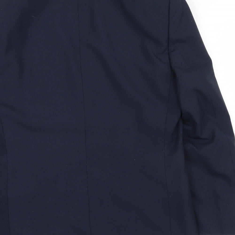 WAYNE HENNINGS Mens Blue Jacket Suit Jacket Size 40