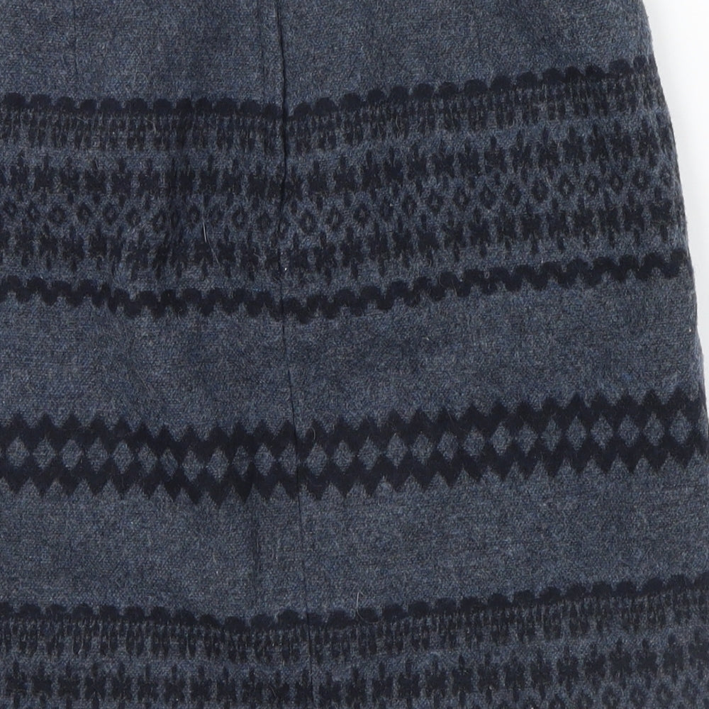 NEWLOOK Womens Grey Geometric A-Line Skirt Size 6