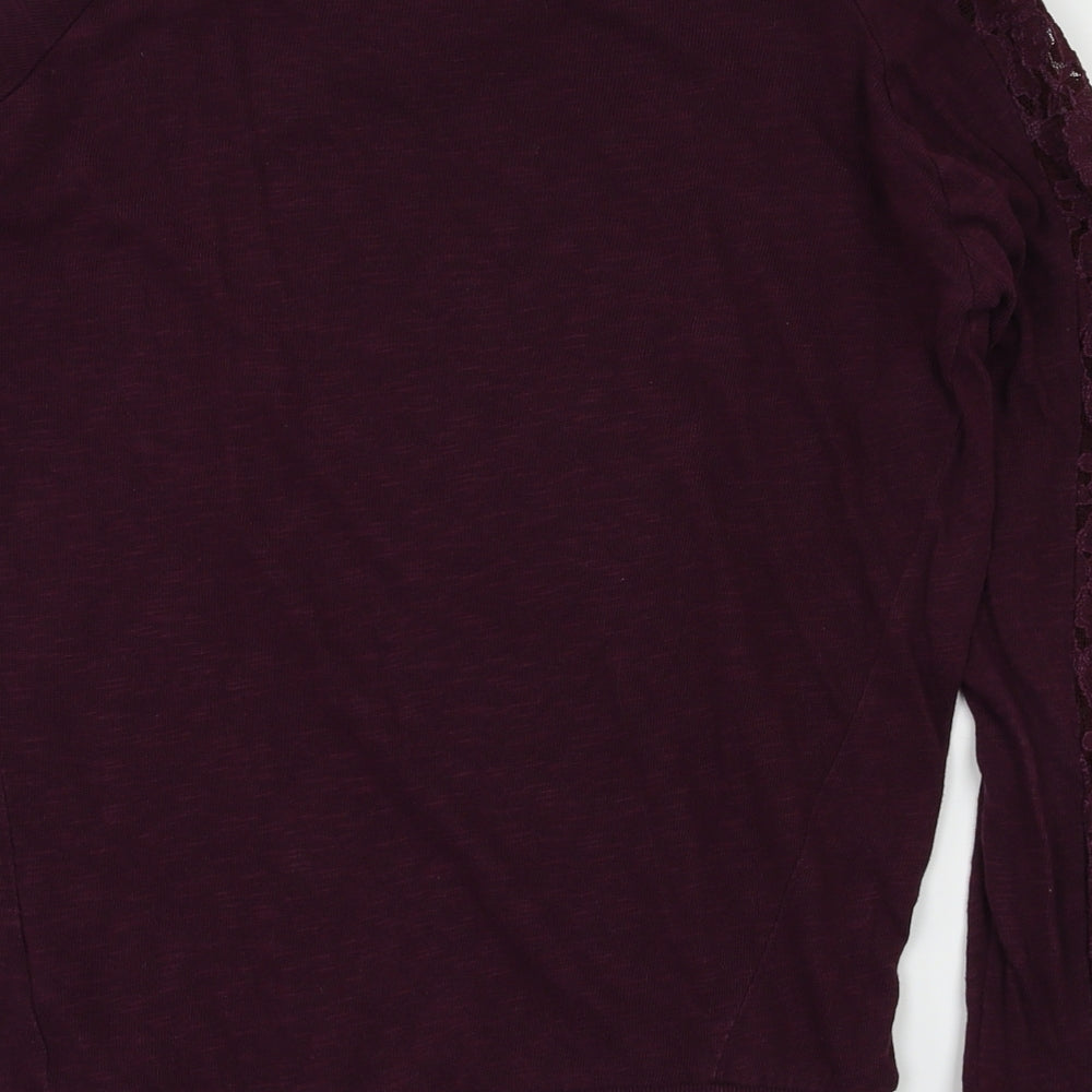New Look Womens Purple Floral Pullover Jumper Size 8