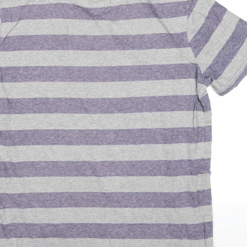 F&F Boys Grey Striped Basic T-Shirt Size 12-13 Years