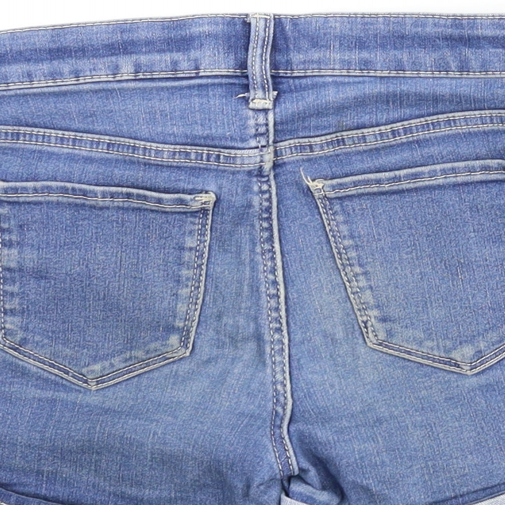 Preworn Girls Blue Denim Boyfriend Shorts Size 8 Years