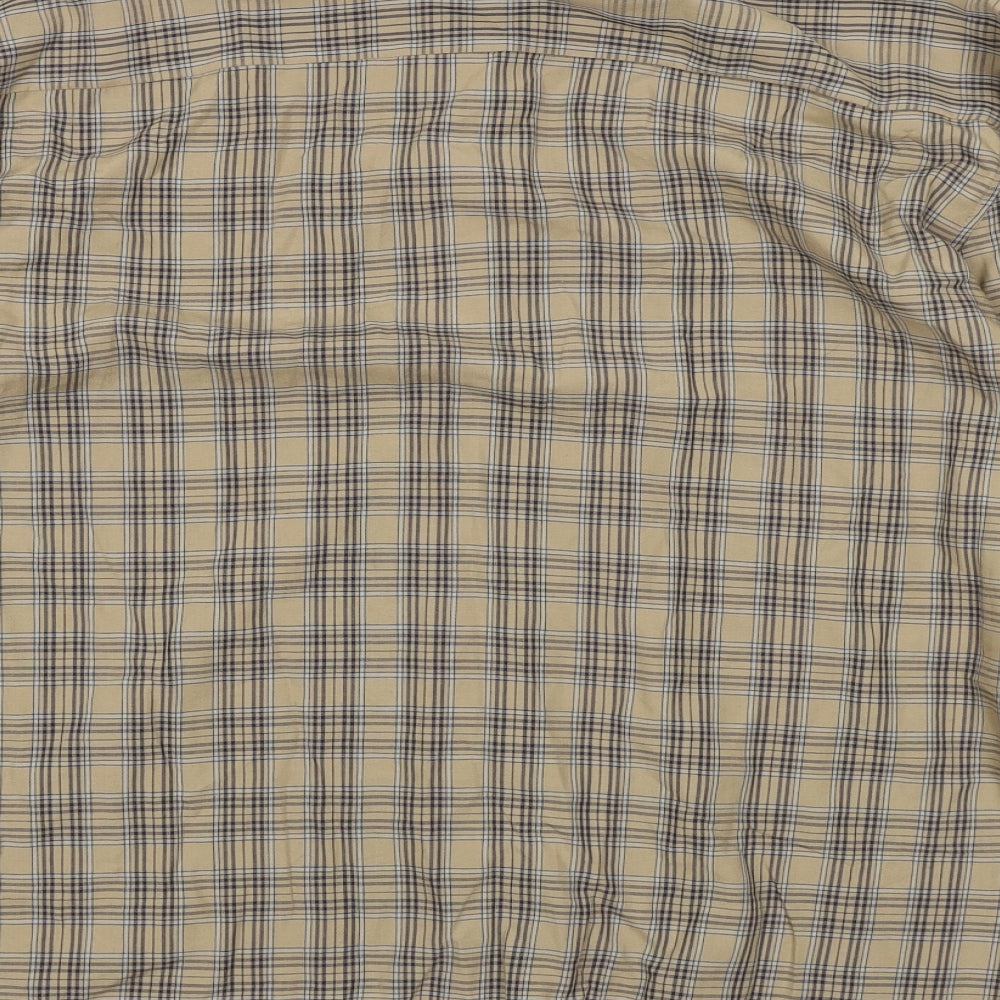 Mennace Mens Brown Plaid Button-Up Size S