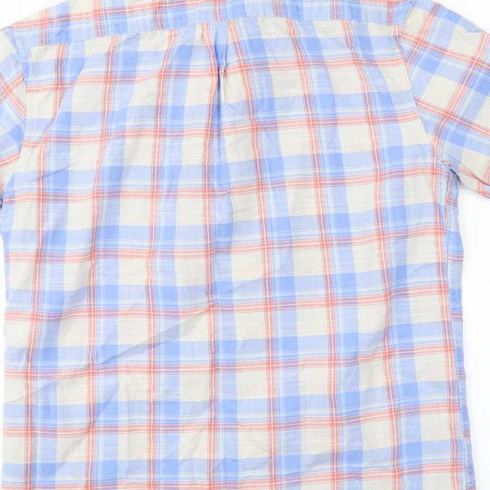 Marks and Spencer Mens Blue Check Button-Up Size S