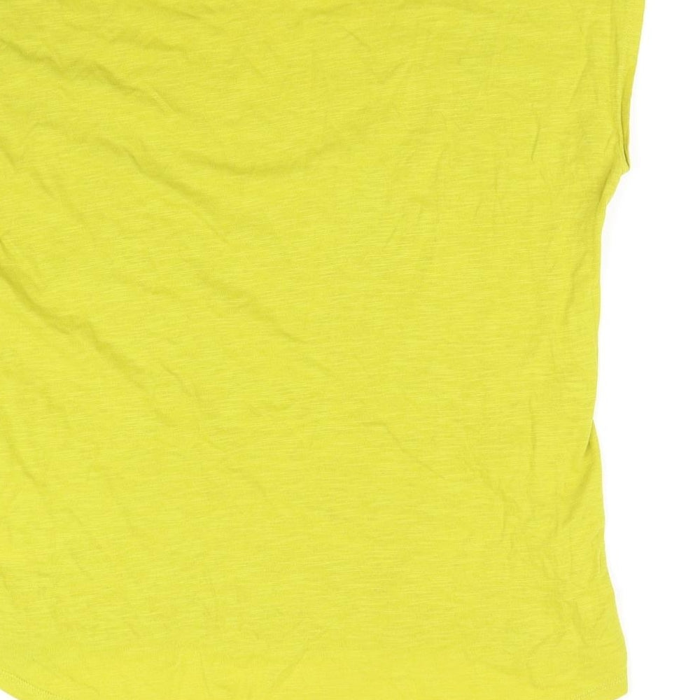 love tees Womens Yellow Basic T-Shirt Size 16 - flowers