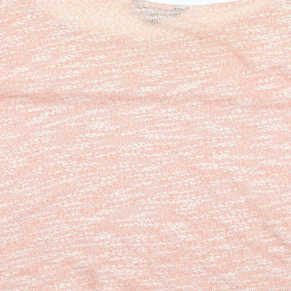 Limited Collection Womens Pink Knit Basic T-Shirt Size 10