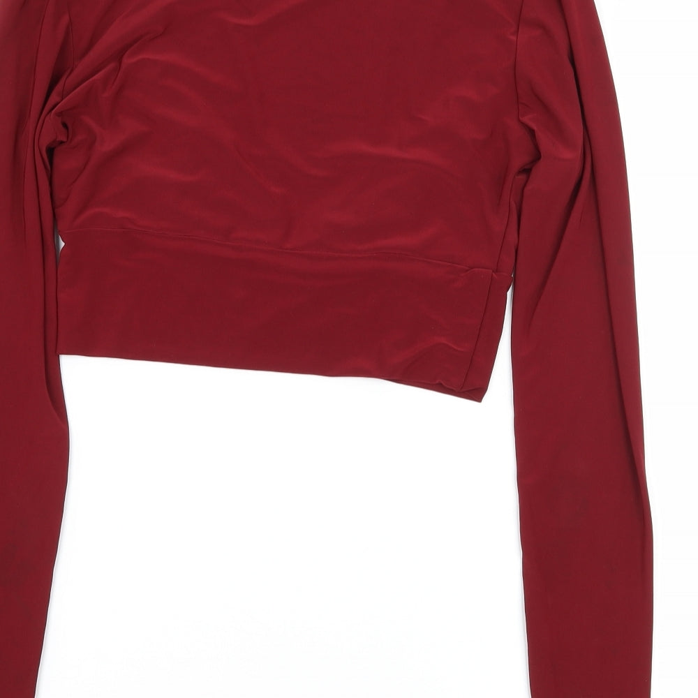 Missguided Womens Red Jersey Basic T-Shirt Size 8