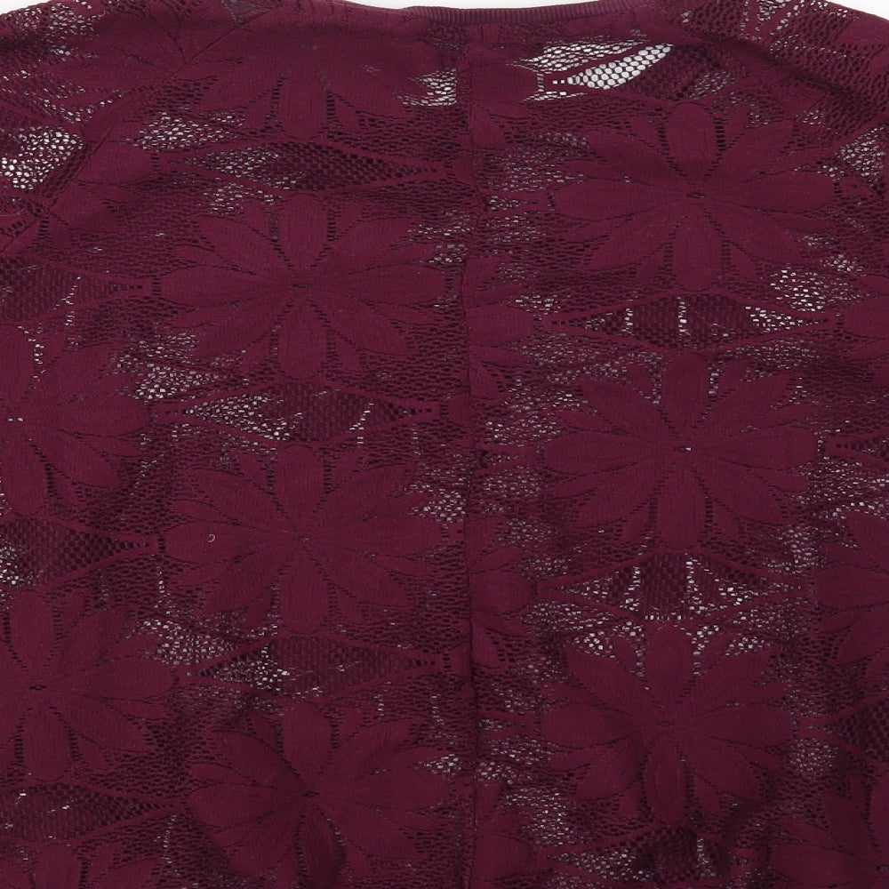 Atmosphere Womens Purple Floral Pullover Sweatshirt Size 8