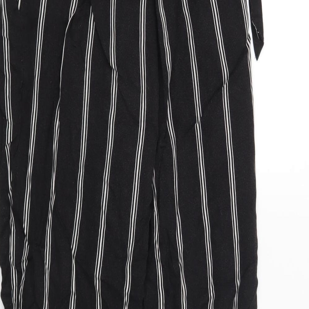 H&M Womens Black Striped Trousers Size 6 L24 in