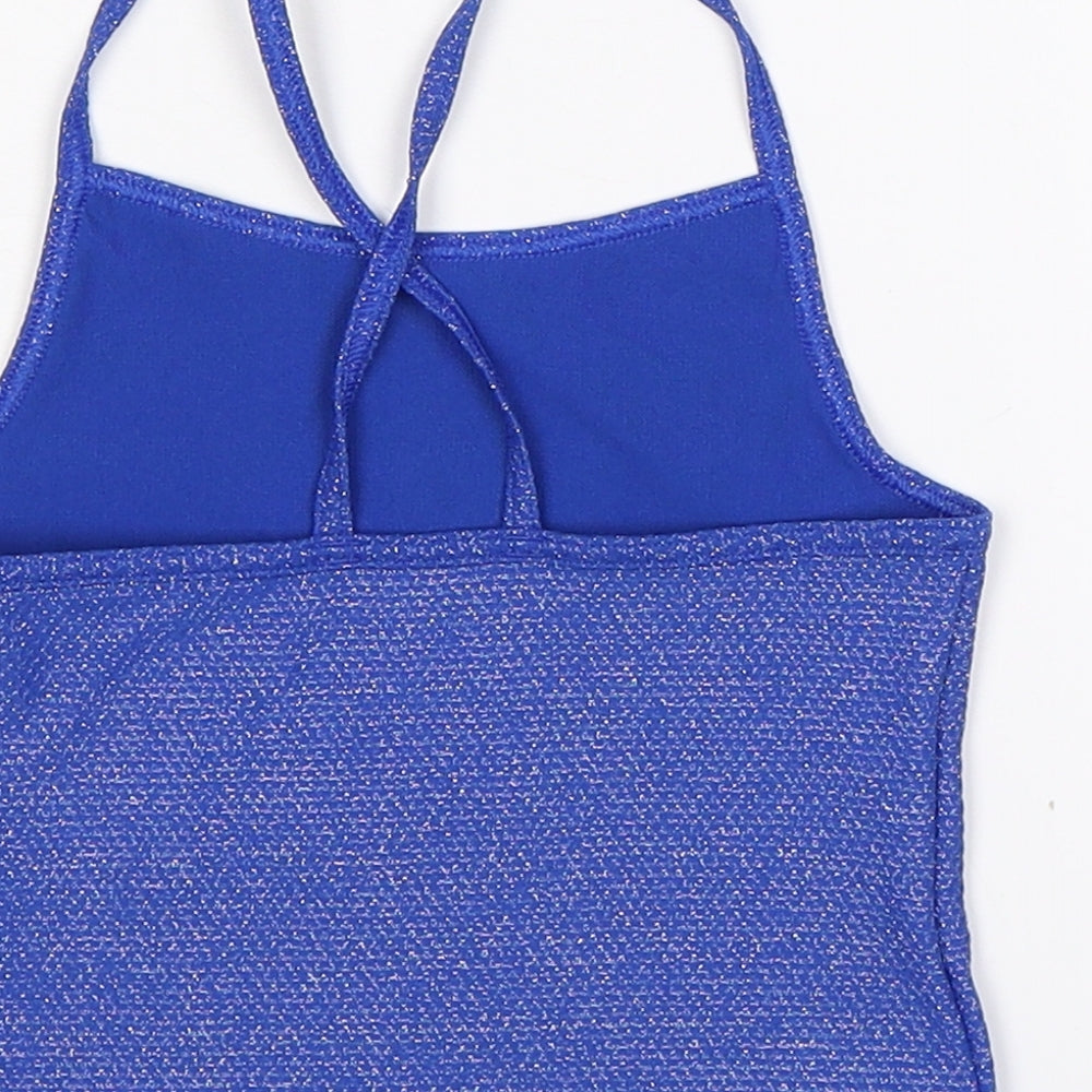 Marks & Spencer Girls Blue Basic Tank Size 7-8 Years
