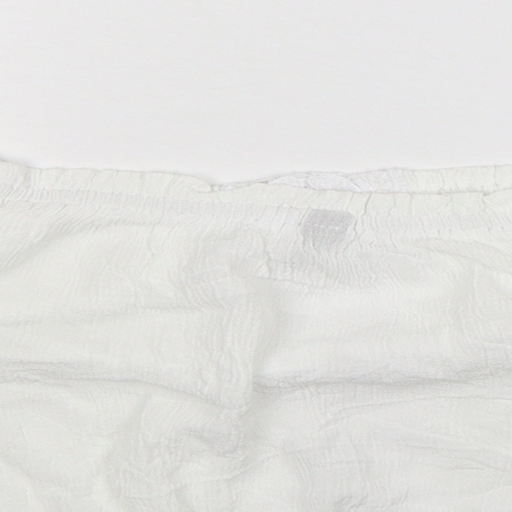 Divided Womens White Basic Blouse Size 10 - Cropped