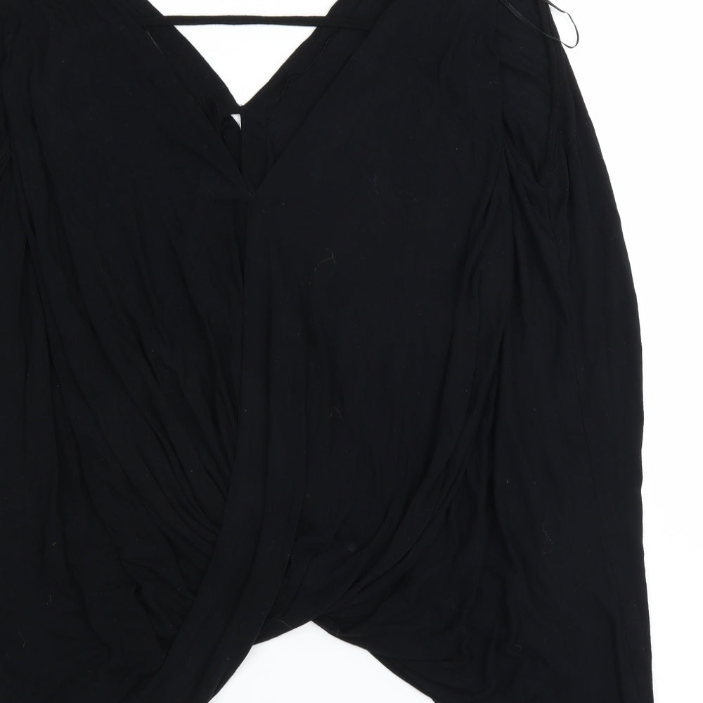 River Island Womens Black Wrap Blouse Size 10