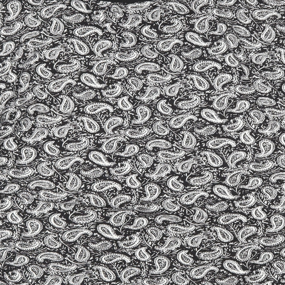 Missguided Womens Black Paisley Cropped T-Shirt Size 8