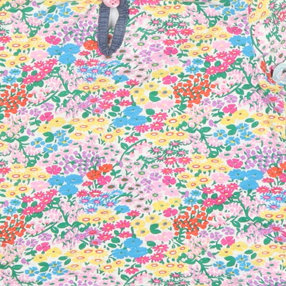 NEXT Girls White Floral Basic T-Shirt Size 9-12 Months